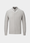 Men’s Knit Cardigan with Full Zip and High Collar