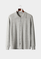 Men’s Knit Cardigan with Polo Collar and Button Front