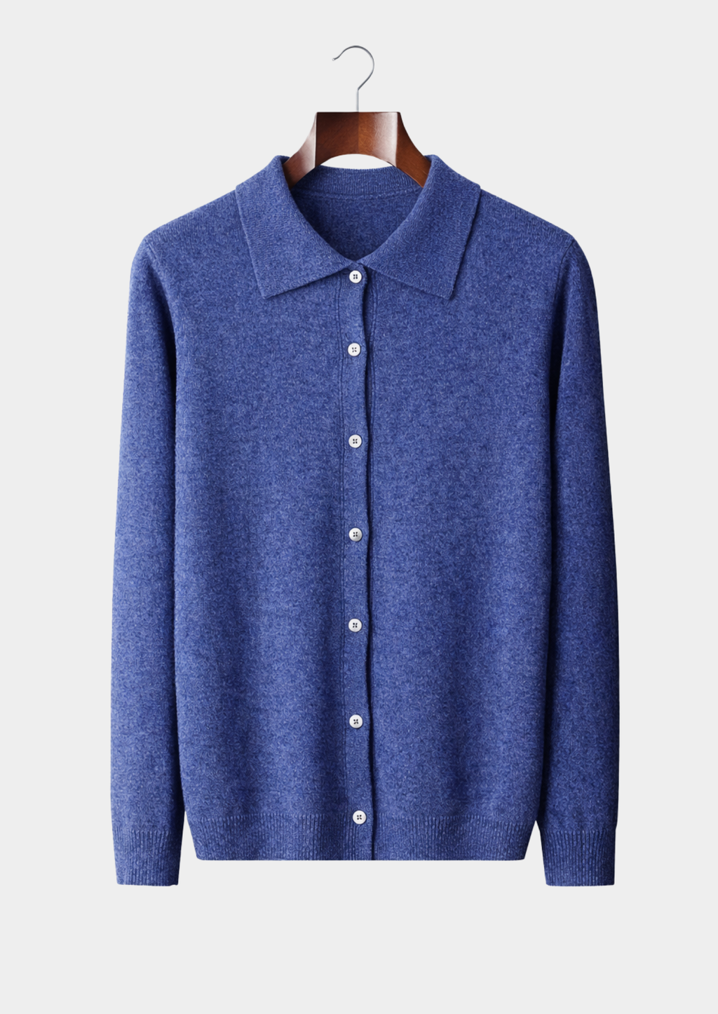 Men’s Knit Cardigan with Polo Collar and Button Front