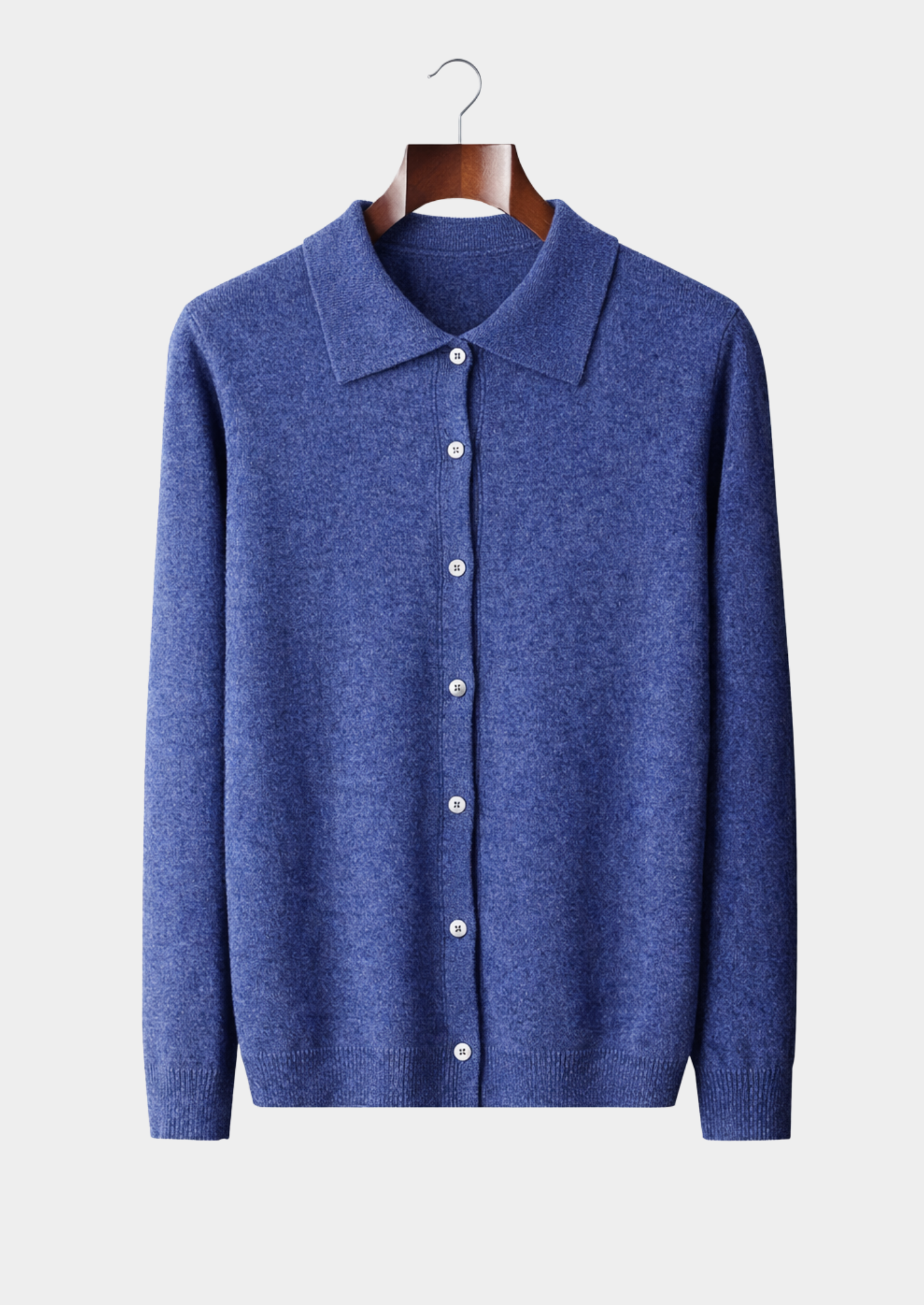 Men’s Knit Cardigan with Polo Collar and Button Front