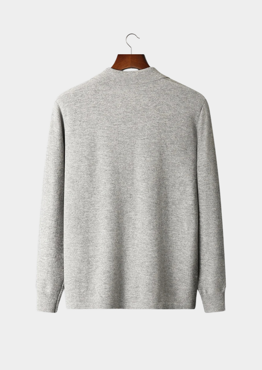 Men’s Knit Cardigan with Polo Collar and Button Front