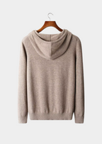 Men’s Knit Hoodie with Drawstring Hood and Ribbed Cuffs