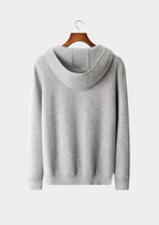 Men’s Knit Sweater with Full Zip and Hood