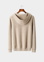 Men’s Knit Sweater with Full Zip and Hood