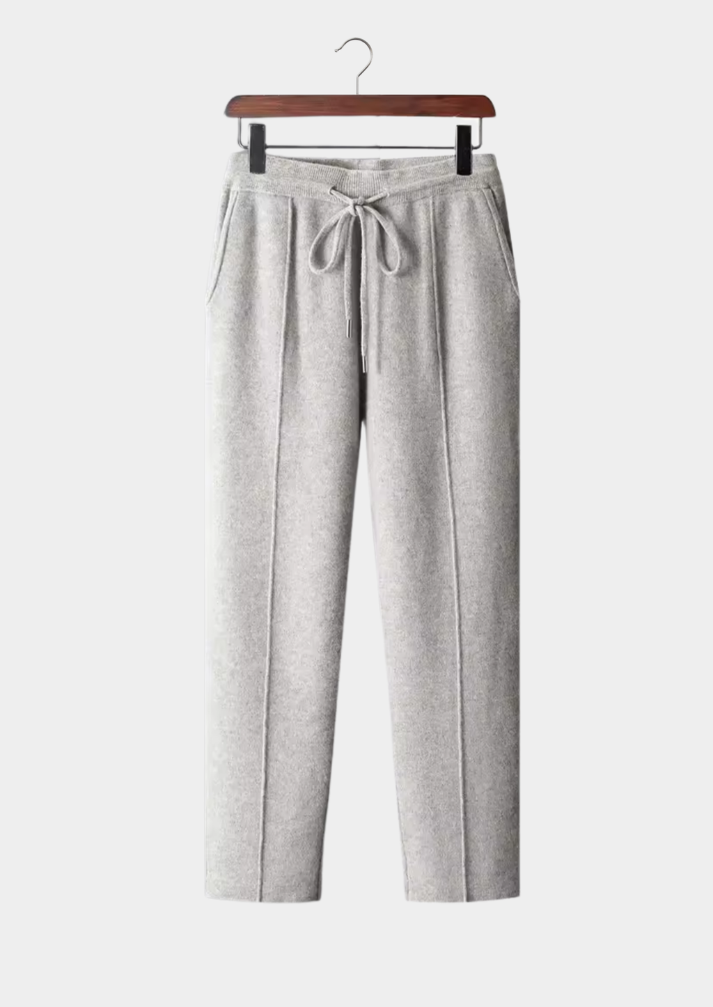 Men’s Straight Leg Knit Pants with Drawstring Waist and Pockets