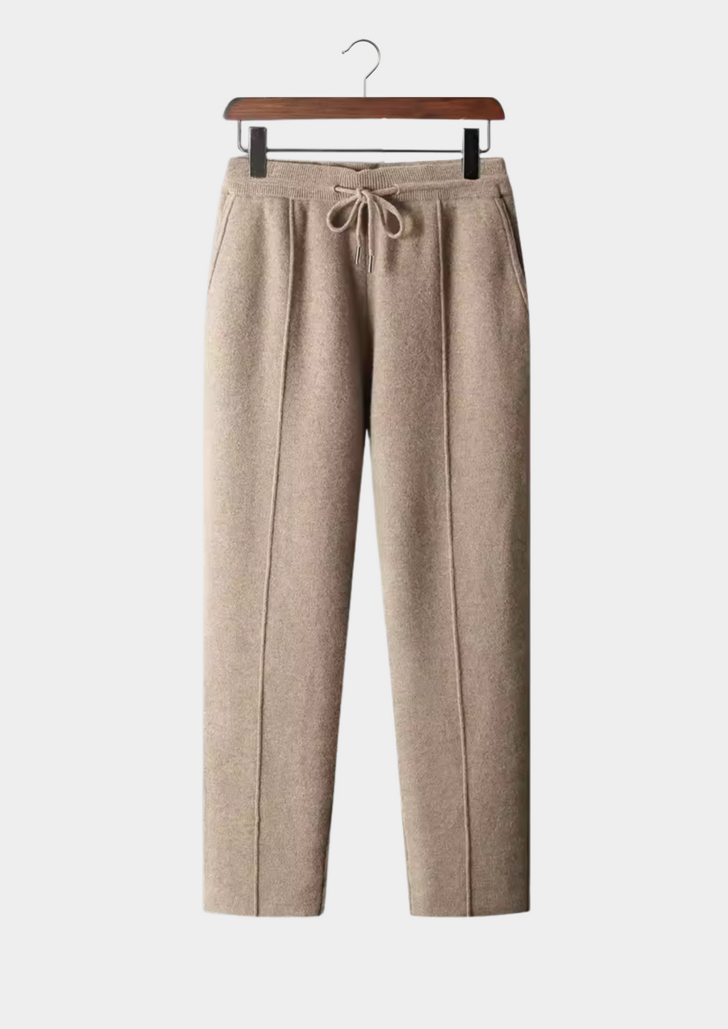 Men’s Straight Leg Knit Pants with Drawstring Waist and Pockets