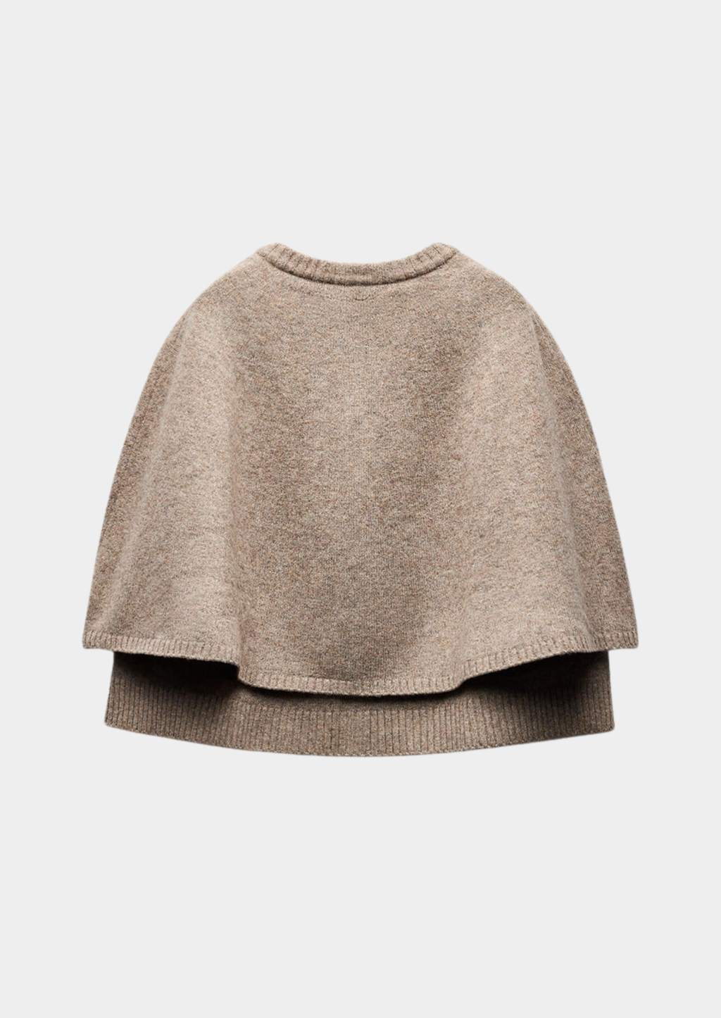 Women’s Button-Front Cape Jacket Knit with Round Neck