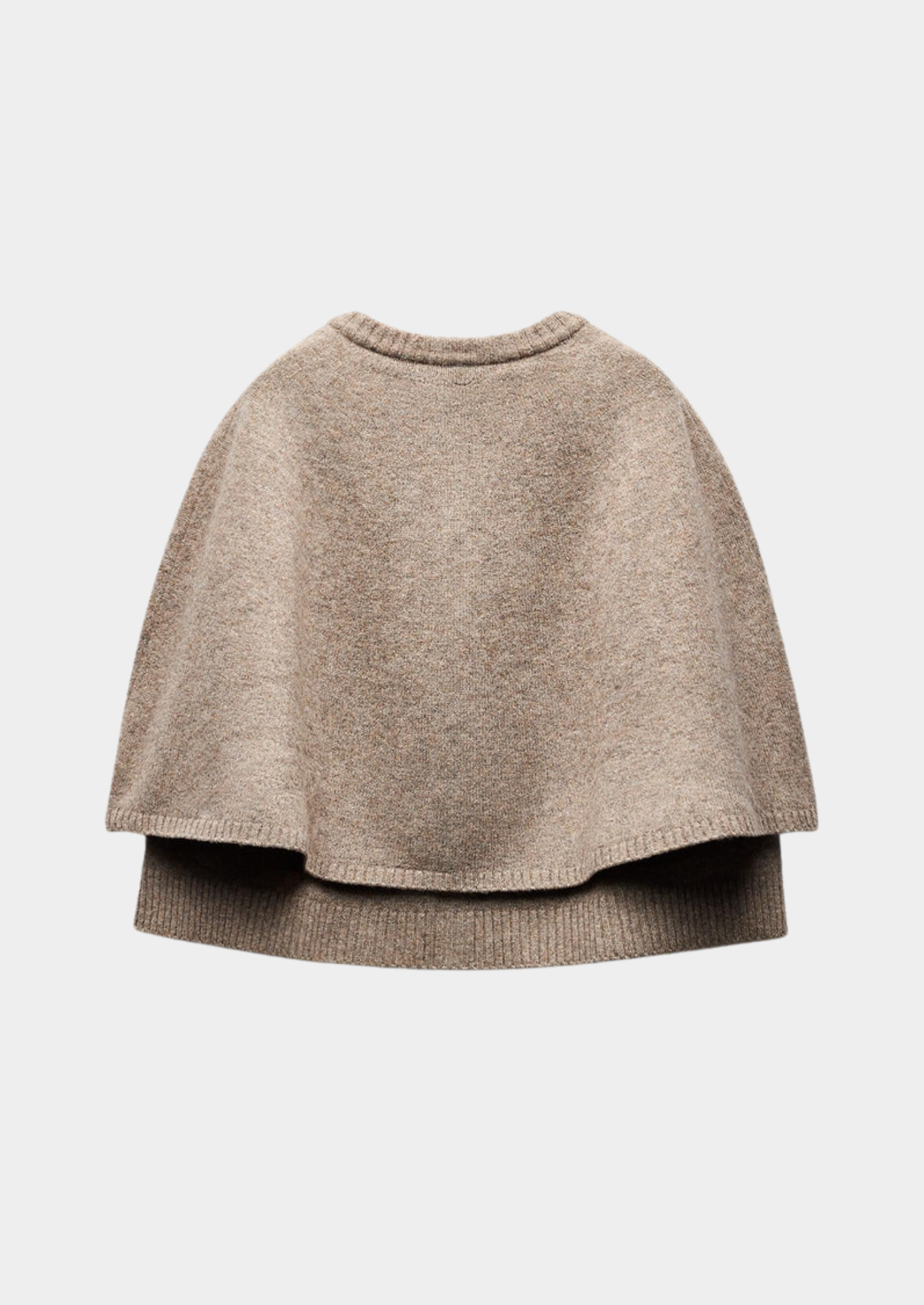 Women’s Button-Front Cape Jacket Knit with Round Neck