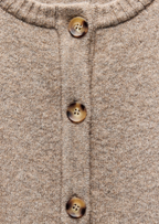 Women’s Button-Front Cape Jacket Knit with Round Neck