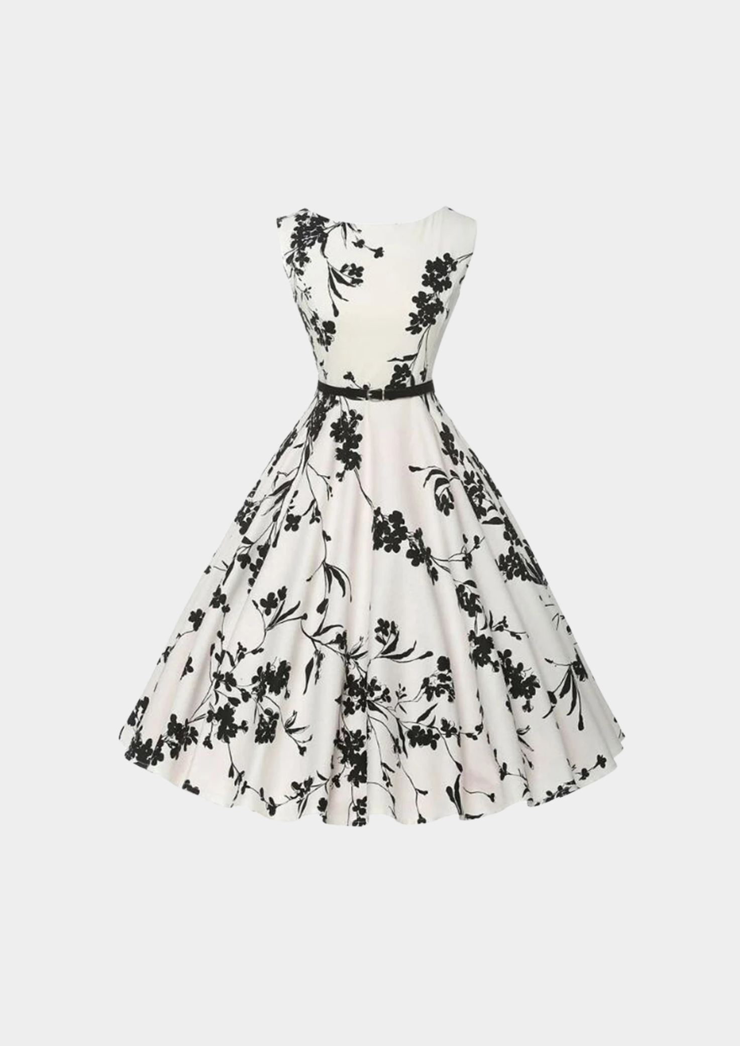 Women’s Floral Mid-Calf Dress with Short Sleeves