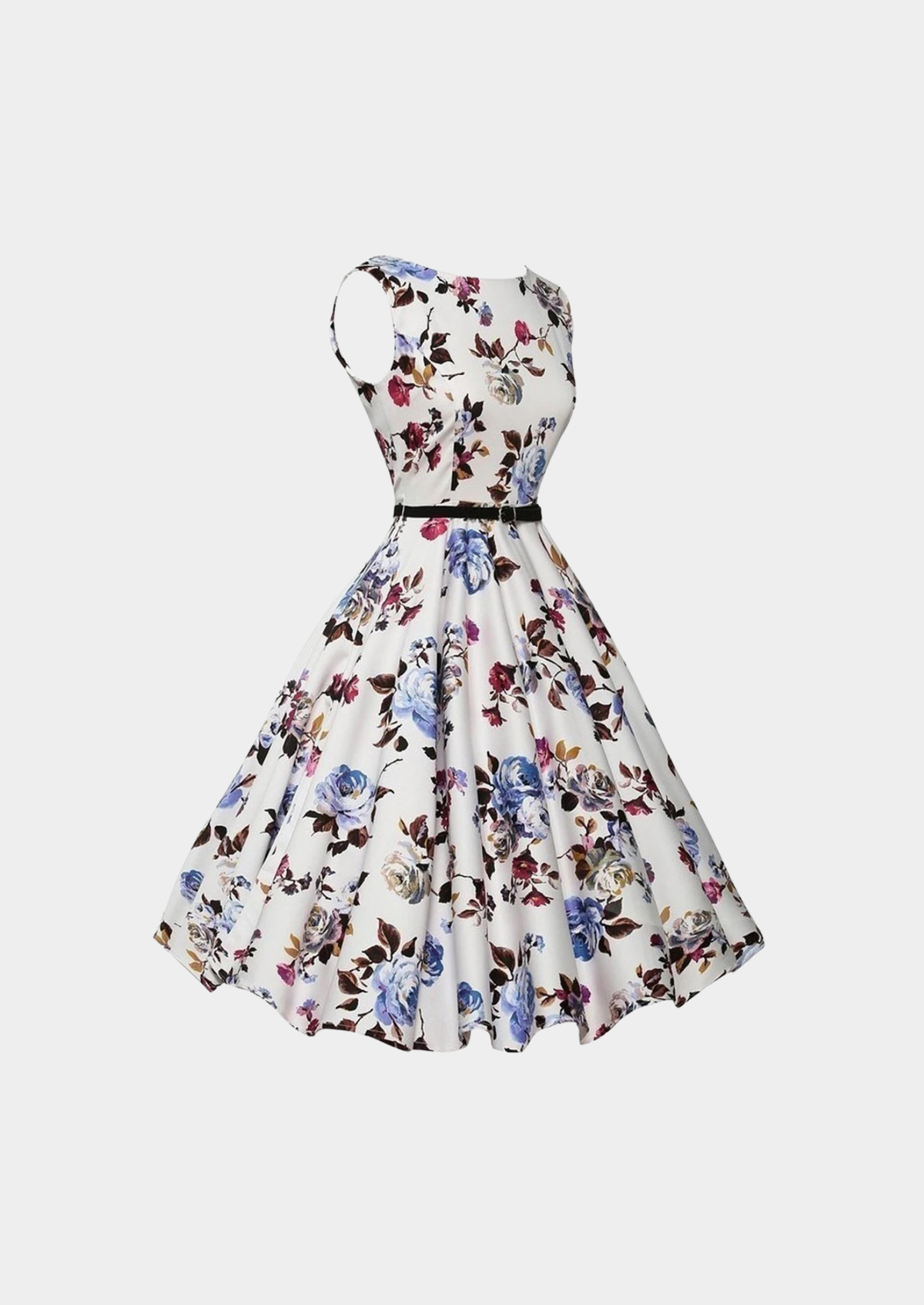 Women's Floral Mid-Calf Dress with Short Sleeves Marcerio Women's Floral Mid-Calf Dress with Short Sleeves Marcerio