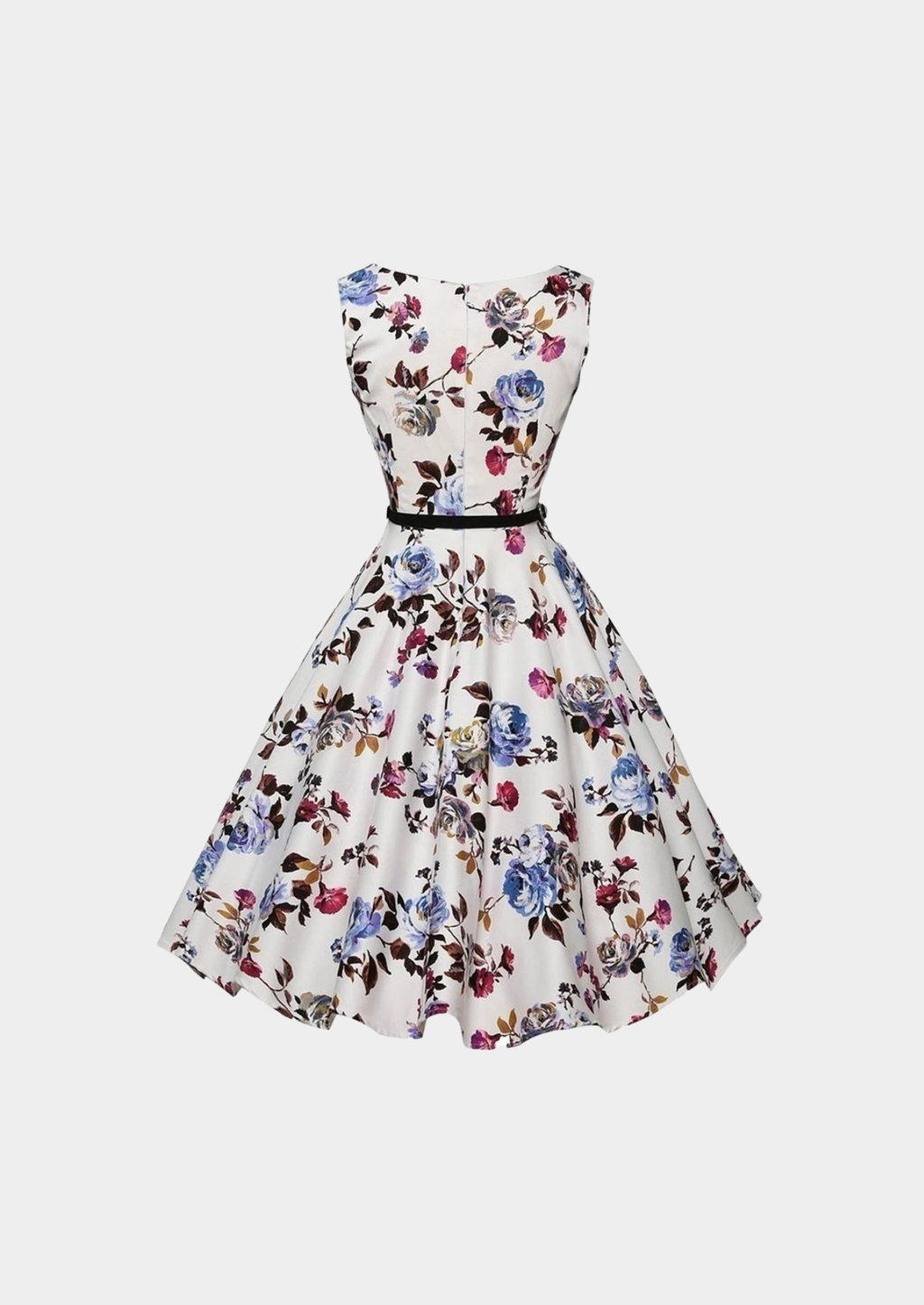 Women’s Floral Mid-Calf Dress with Short Sleeves