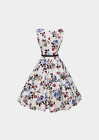Women’s Floral Mid-Calf Dress with Short Sleeves