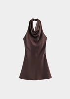 Women’s Halter Mini Dress with Open Back