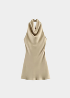 Women’s Halter Mini Dress with Open Back