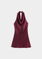 Women’s Halter Mini Dress with Open Back