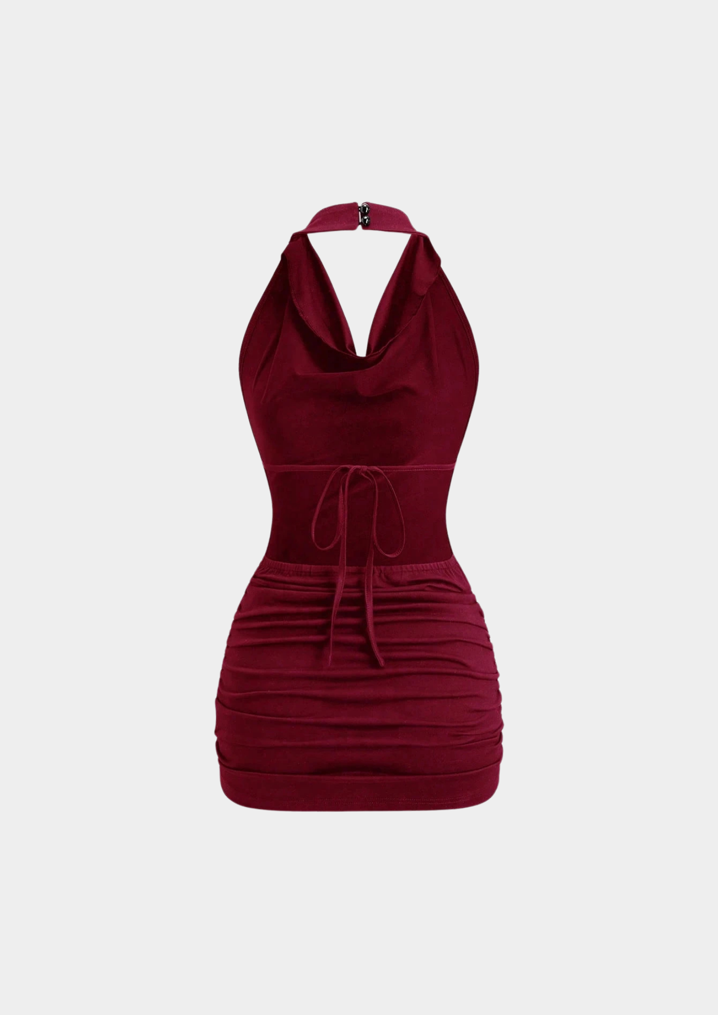 Women’s Halter Mini Dress with Open Back and Tie Detail