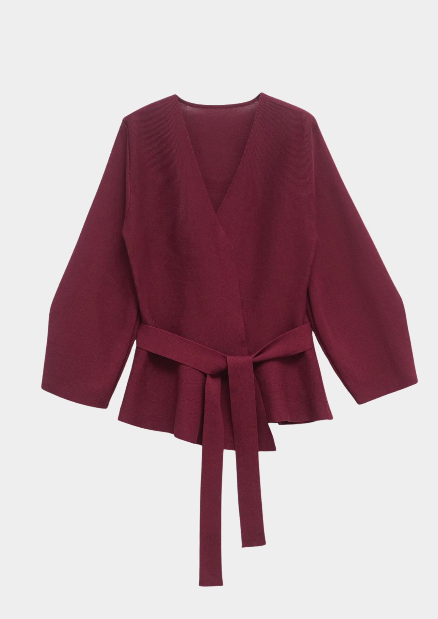 Women’s Knit Cardigan with Tie-Waist and Long Sleeves