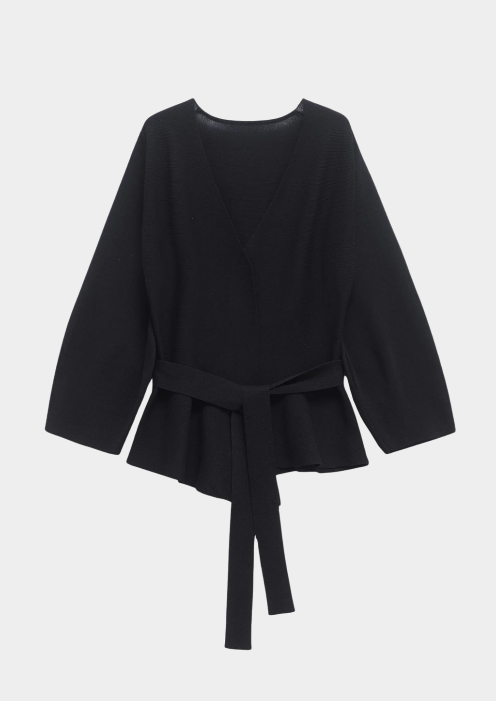 Women’s Knit Cardigan with Tie-Waist and Long Sleeves