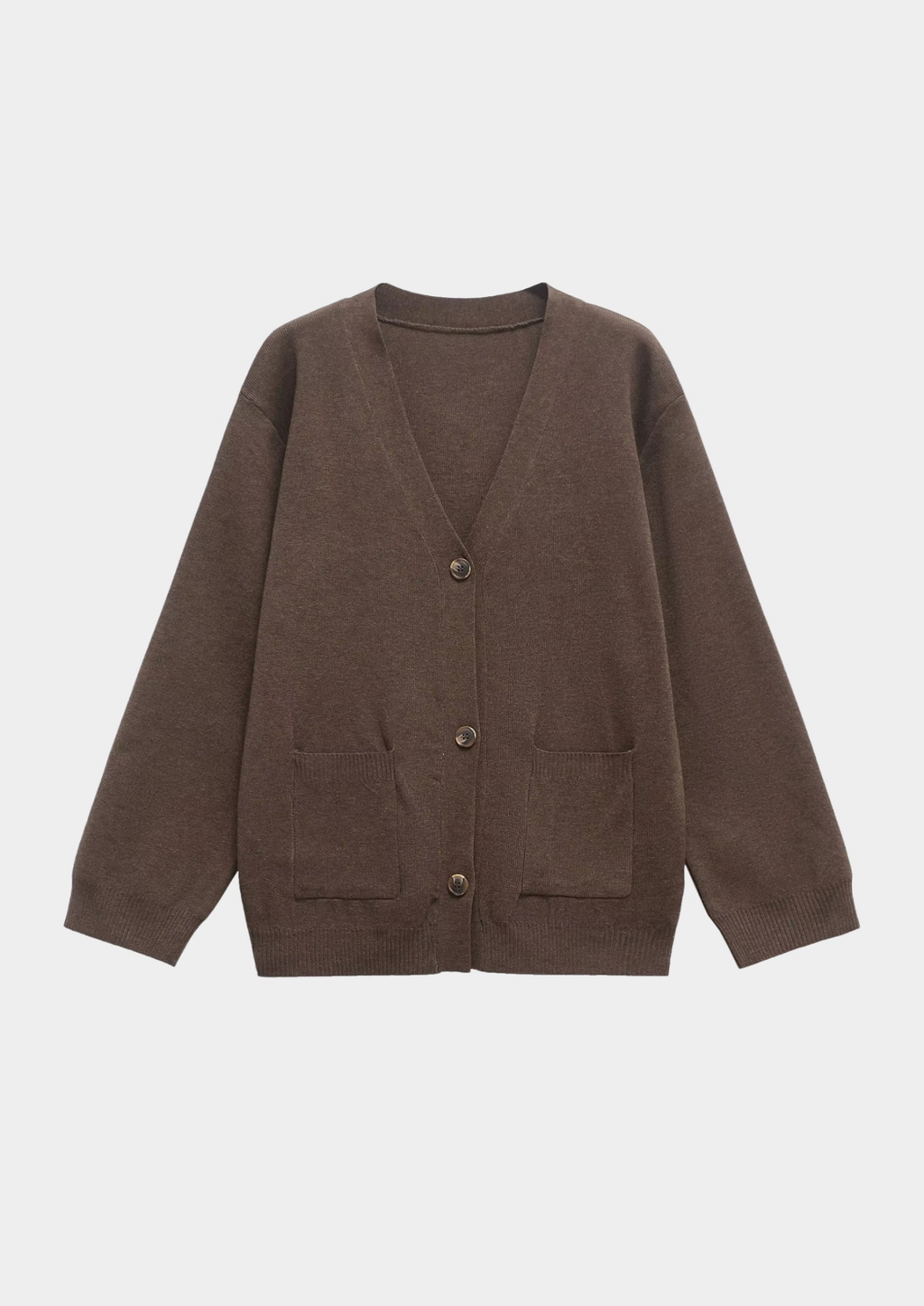 Women’s Knit Cardigan with V-Neck and Button Front