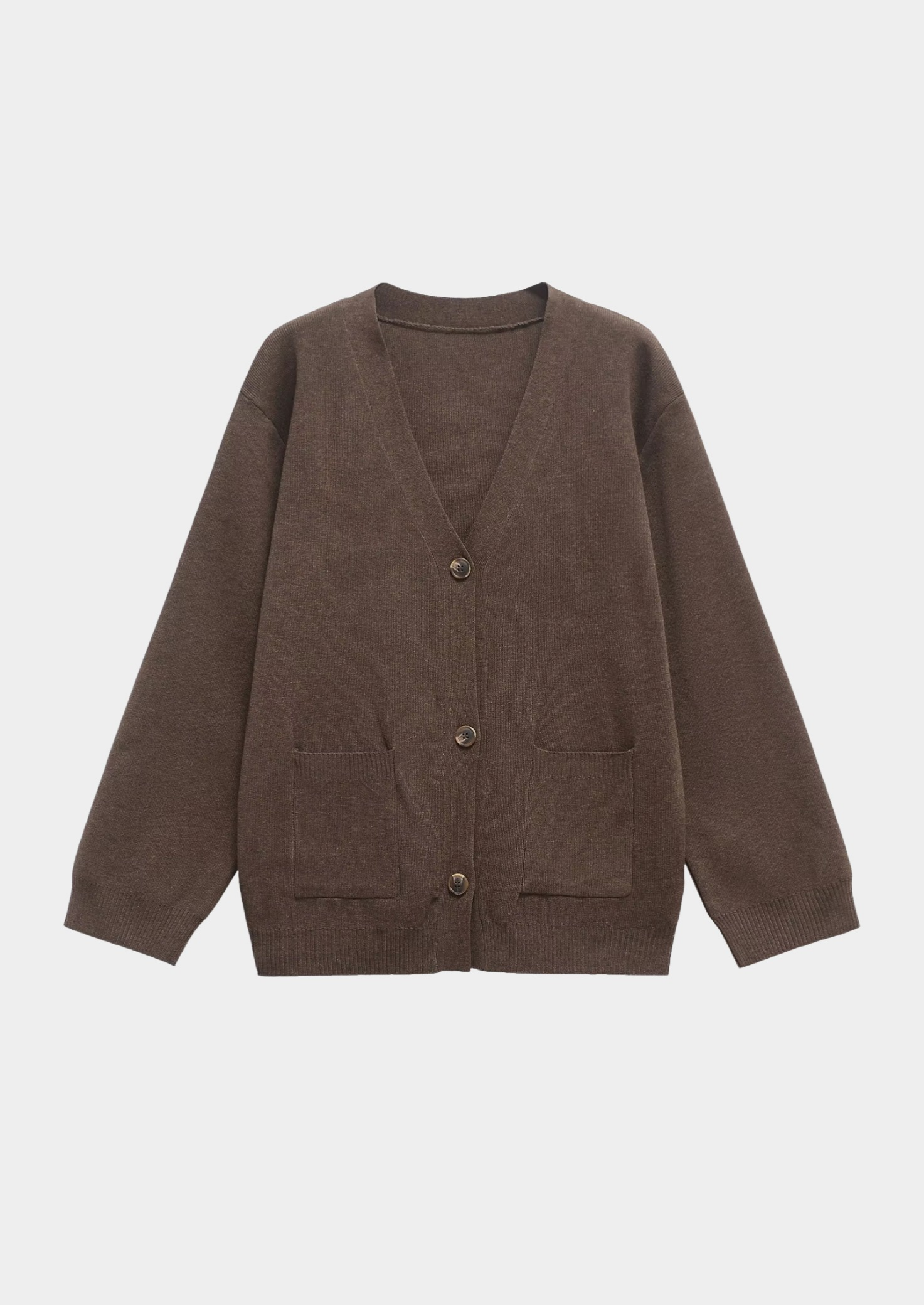 Women’s Knit Cardigan with V-Neck and Button Front