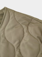 Women’s Quilted Jacket with Round Neck and Button Front