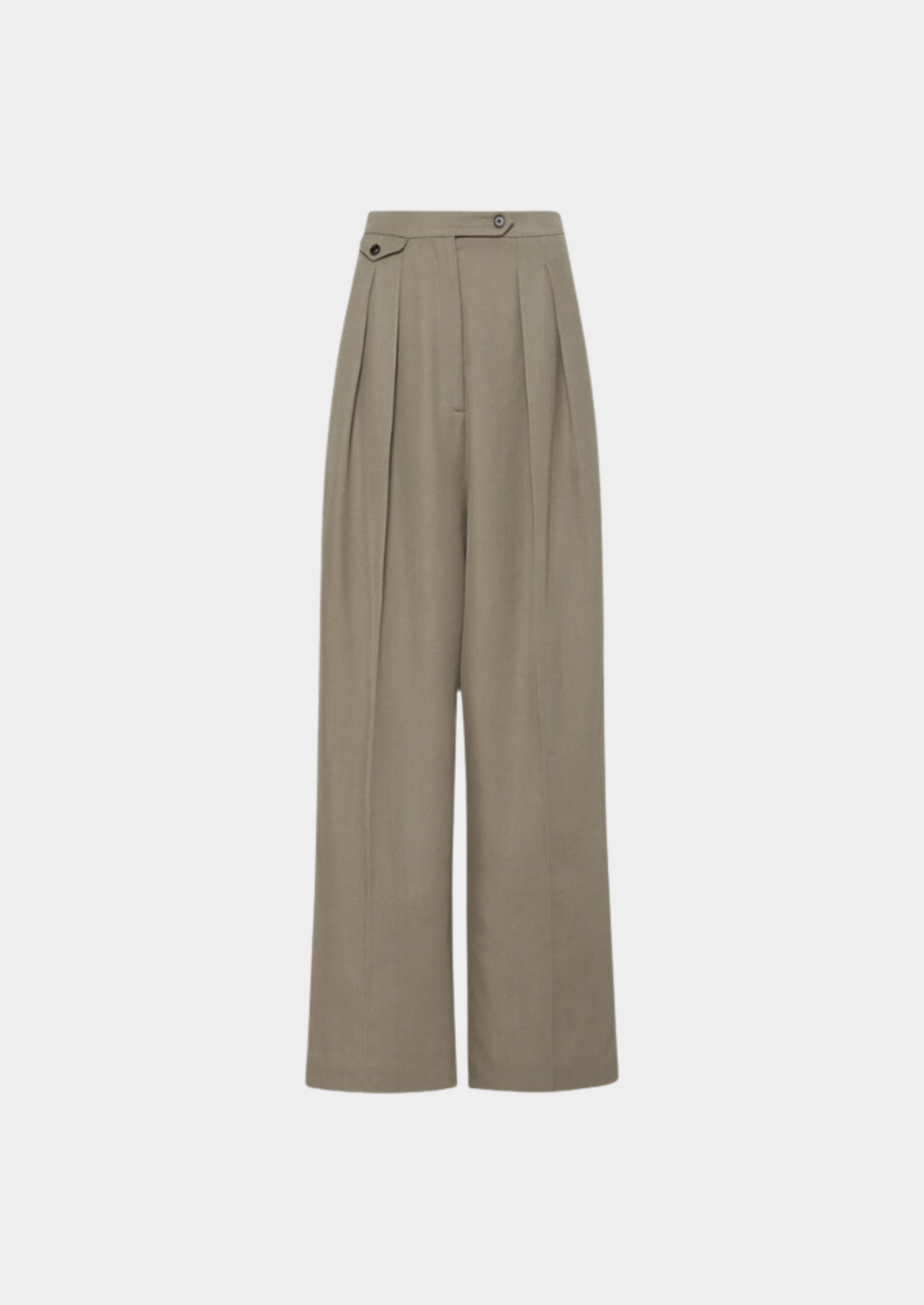 Women’s Straight Wide-Leg Pants with Pleats and Belt Loops
