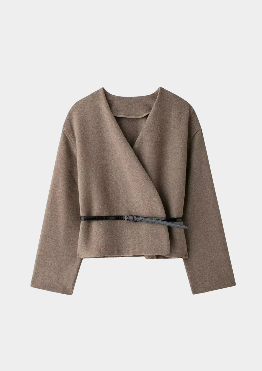 Women’s Wrap V-Neck Knit Cardigan with Belt Closure